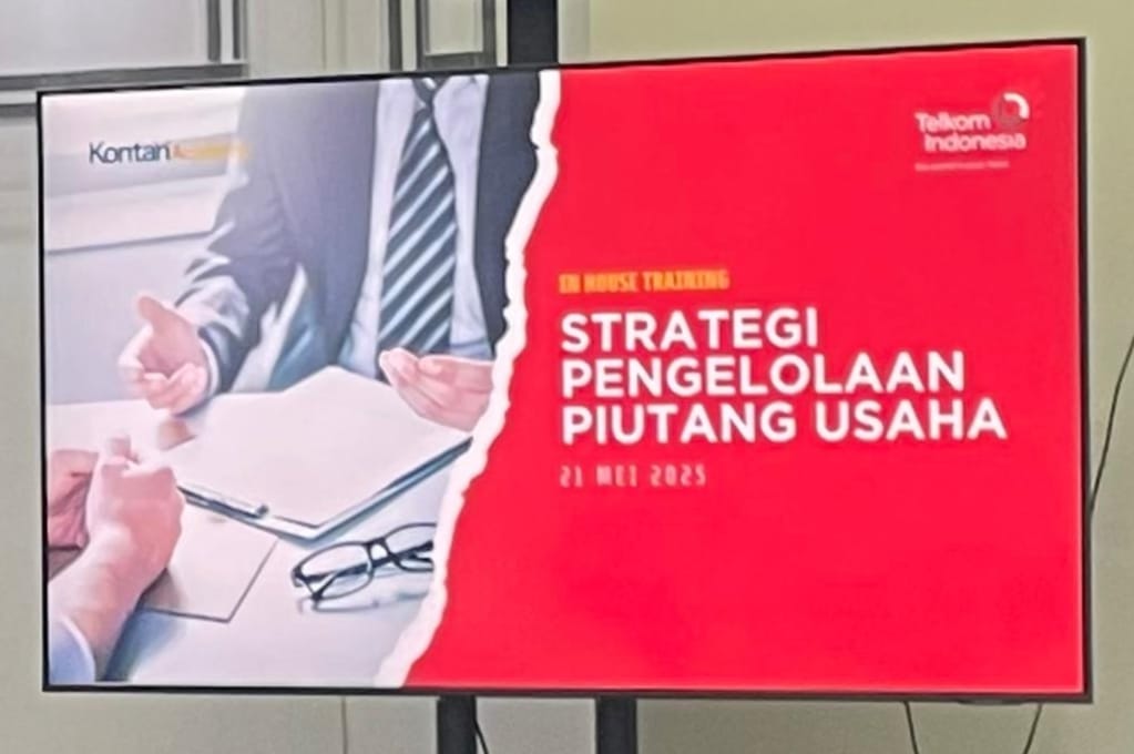 In-House Training PT. Telkom Indonesia berjudul " STRATEGI PENGELOLAAN PIUTANG USAHA" yang dilaksanakan pada tanggal 21 Mei 2025 bertempat di Gedung Graha Merah Putih, Jl. Gatot Subroto Kav.52, Jakarta Selatan, dengan Fasilitator Dr. Ir. P. Hadisaputro, SH, MH, MM, CLA, CIRP, CTLC